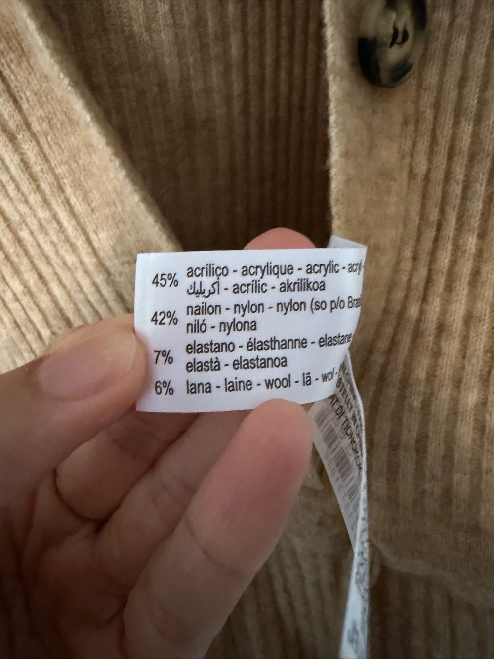 Zara Ribbed Knit Button-Front Cardigan Romper- Camel - Picture 2 of 4